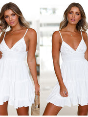 Load image into Gallery viewer, Bohemian Spaghetti Strap Deep V-Neck Dress

