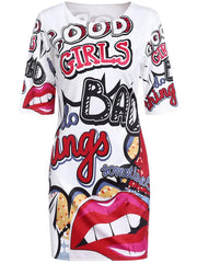 Load image into Gallery viewer, Comic Graffiti Print Dress - vendach
