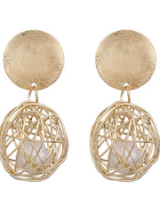 Load image into Gallery viewer, Woven Ball Pearl Earrings
