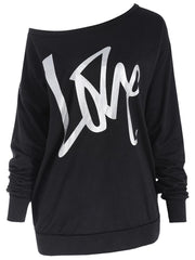 Load image into Gallery viewer, Love Pattern Dropped Shoulder Sweatshirt - vendach
