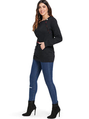 Load image into Gallery viewer, Tartan Print Button Fixed Hoodie - vendach
