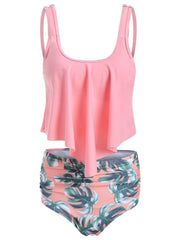 Load image into Gallery viewer, Floral Print U Neck Tankini Set - vendach
