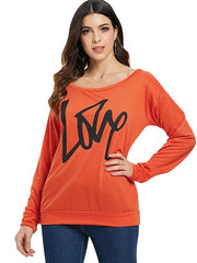 Load image into Gallery viewer, Love Pattern Dropped Shoulder Sweatshirt - vendach
