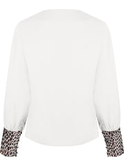 Load image into Gallery viewer, Long Sleeve Blouse with Cheetah Print

