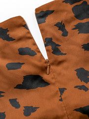 Load image into Gallery viewer, Leopard-print drawstring pleated dress
