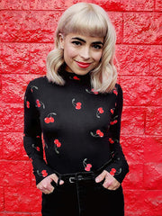 Load image into Gallery viewer, CHERRY BABY LONG SLEEVE TOP
