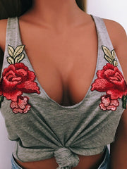 Load image into Gallery viewer, Flower Embroidered Tank Top
