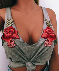 Flower Embroidered Tank Top