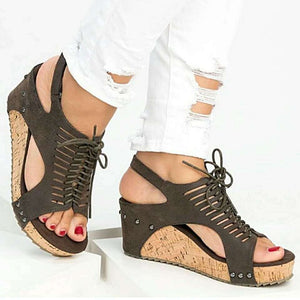 Lace-up Open Toes Shoes
