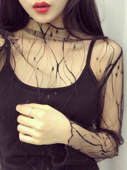 Load image into Gallery viewer, Sheer Lace Long Sleeve Shirts
