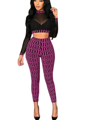 Load image into Gallery viewer, Two Piece Set Mesh Top &amp; Pants
