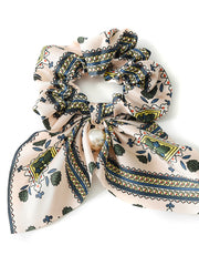 Load image into Gallery viewer, Satin Silky bow hair scrunchie 
