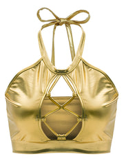 Load image into Gallery viewer, Shiny  Crop Top
