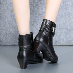Women's mid heel short boots