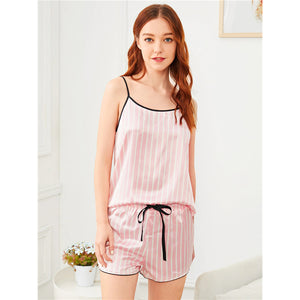 Pink Striped Pajama Set