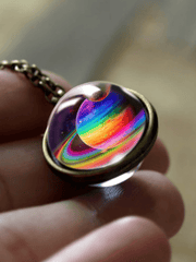 Load image into Gallery viewer, Galaxy Double Sided Pendant Necklace - vendach

