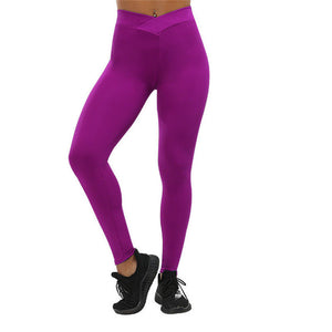 solid color V waist  leggings