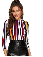 Load image into Gallery viewer, Colorful striped top blouse 
