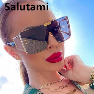 Oversized Square Flat Sunglasses For Women