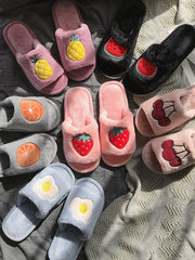 Load image into Gallery viewer, Indoor Slippers Fruits Print

