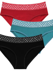 Load image into Gallery viewer, Medium  waist underwear with lace trim
