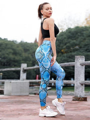Load image into Gallery viewer, Snake Skin Print Yoga Leggings