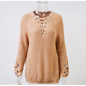 Lace-Up Sweater