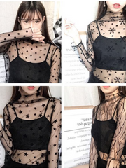 Load image into Gallery viewer, Sheer Lace Long Sleeve Shirts

