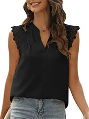 Load image into Gallery viewer, Lace Sleeves V-Neck Top
