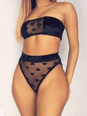 Load image into Gallery viewer, SHEER VELVET TUBE TOP &amp; BOTTOM
