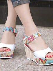 Load image into Gallery viewer, Floral high heel women sandals
