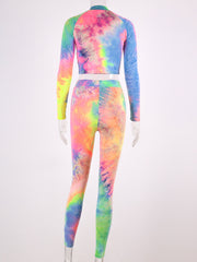 Load image into Gallery viewer, Tie-dyed zip top trousers
