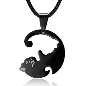 Couples Necklaces Ying-Yang Cats