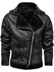 Load image into Gallery viewer, Velvet Lapel Leather-like Jacket
