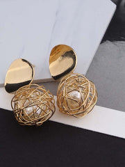 Load image into Gallery viewer, Woven Ball Pearl Earrings
