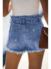 Load image into Gallery viewer, High Waist Denim Jeans Shorts
