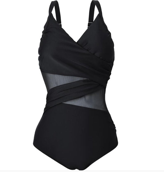 One Piece Swimsuit with Mesh - vendach