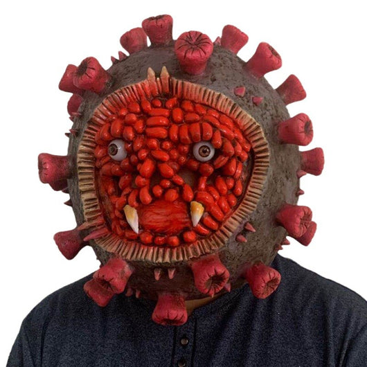 Halloween virus latex mask (Red)