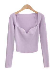 Long Sleeved Square Neck Top