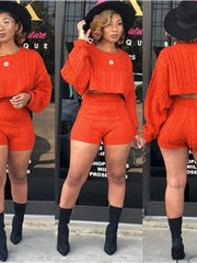 Load image into Gallery viewer, Knitted Crop Top &amp; Shorts Set
