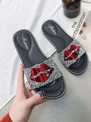 Load image into Gallery viewer, Lip Rhinestone Sandals
