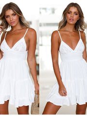 Load image into Gallery viewer, Bohemian Spaghetti Strap Deep V-Neck Dress
