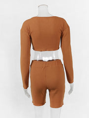 Load image into Gallery viewer, Deep V  Crop Top &amp; Shorts
