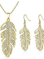 Load image into Gallery viewer, Rhinestone Wings Necklace &amp; Earring Set
