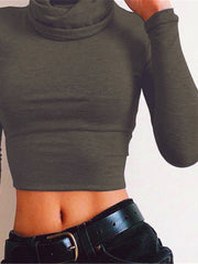 Load image into Gallery viewer, Turtle Neck Crop Top
