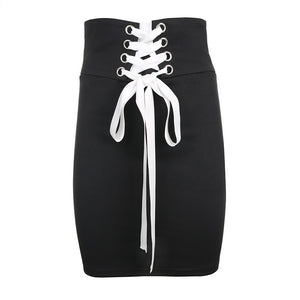 Reversible Lace-Up Pencil Skirt