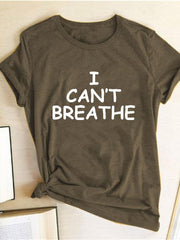 Load image into Gallery viewer, I Can&#39;t Breathe Letter Print Short Sleeve T-Shirt - vendach
