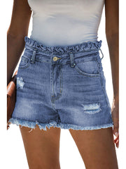Load image into Gallery viewer, High Waist Denim Jeans Shorts
