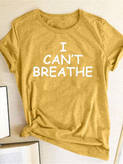 Load image into Gallery viewer, I Can&#39;t Breathe Letter Print Short Sleeve T-Shirt - vendach
