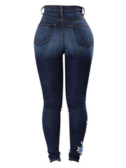 Load image into Gallery viewer, Floral Embroidered Jeans
